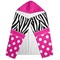 Zebra Print & Polka Dots Hooded Towel - Folded