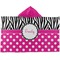 Zebra Print & Polka Dots Kids Hooded Towel (Personalized)