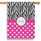 Zebra Print & Polka Dots 28" House Flag - Single Sided (Personalized)