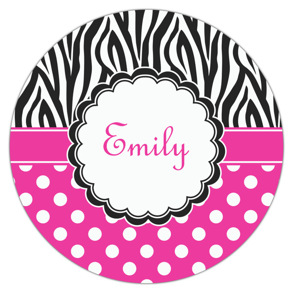 Zebra Print & Polka Dots Icing Circle - Large - Single