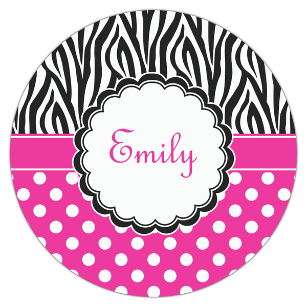 Zebra Print & Polka Dots Icing Circle - Medium - Single