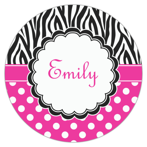Zebra Print & Polka Dots Icing Circle - Small - Single
