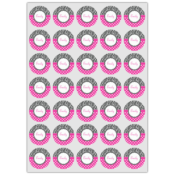 Zebra Print & Polka Dots Icing Circle - XSmall - Set of 35