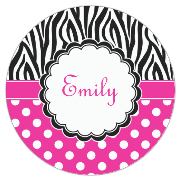 Zebra Print & Polka Dots Icing Circle - XSmall - Single