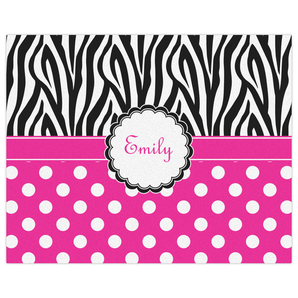 Zebra Print & Polka Dots Indoor / Outdoor Rug - 8'x10' - Front Flat