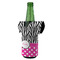 Zebra Print & Polka Dots Jersey Bottle Cooler - ANGLE (on bottle)