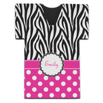 Zebra Print & Polka Dots Jersey Bottle Cooler (Personalized)