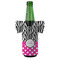 Zebra Print & Polka Dots Jersey Bottle Cooler - FRONT (on bottle)