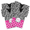 Zebra Print & Polka Dots Jersey Bottle Cooler - Set of 4 (Personalized)
