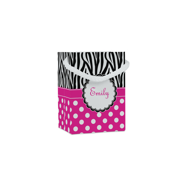 Custom Zebra Print & Polka Dots Jewelry Gift Bags (Personalized)