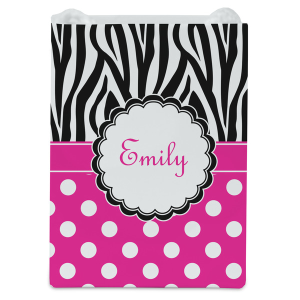 Zebra Print & Polka Dots Jewelry Gift Bag - Matte - Front