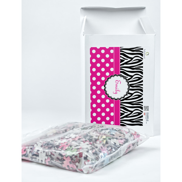 Zebra Print & Polka Dots Jigsaw Puzzle 1014 Piece - Box