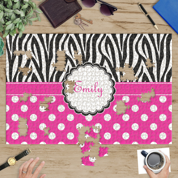 Zebra Print & Polka Dots Jigsaw Puzzle 1014 Piece - In Context