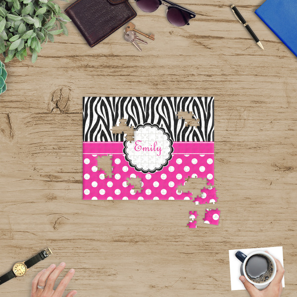 Zebra Print & Polka Dots Jigsaw Puzzle 252 Piece - In Context