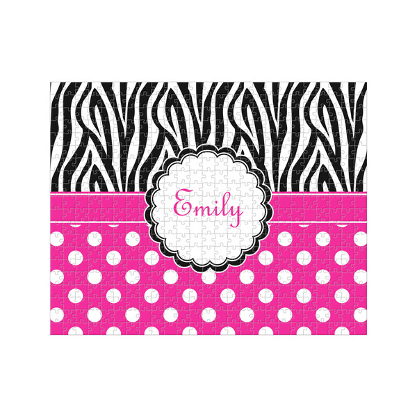 Custom Zebra Print & Polka Dots 500 pc Jigsaw Puzzle (Personalized)