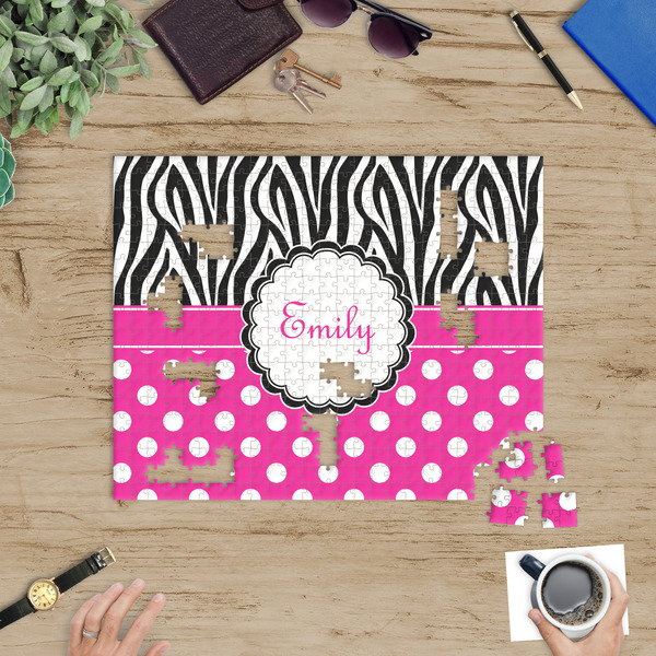 Zebra Print & Polka Dots Jigsaw Puzzle 500 Piece - In Context
