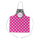 Zebra Print & Polka Dots Kid's Apron w/ Name or Text