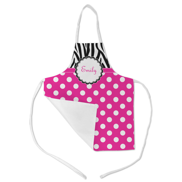 Zebra Print & Polka Dots Kid's Aprons - Medium - Main (med/lrg)