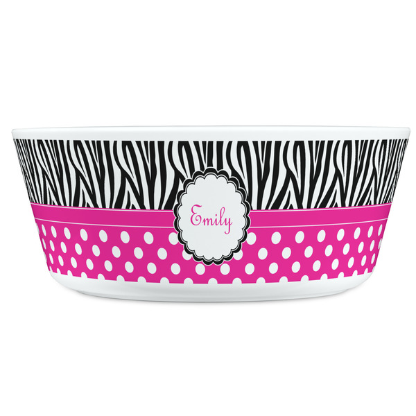 Zebra Print & Polka Dots Kids Bowls - FRONT