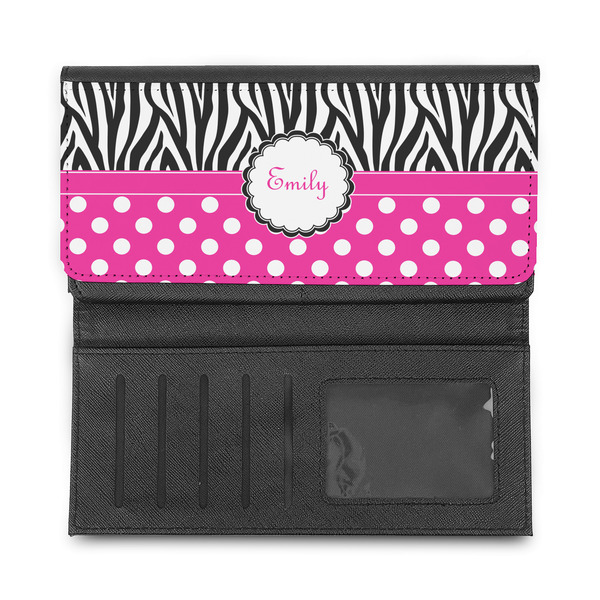 Zebra Print & Polka Dots Ladies Wallet - Half Way Open