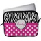 Zebra Print & Polka Dots Laptop Sleeve / Case - 13" (Personalized)