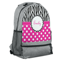 Zebra Print & Polka Dots Backpack (Personalized)