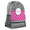 Zebra Print & Polka Dots Large Backpack - Gray - Angled View