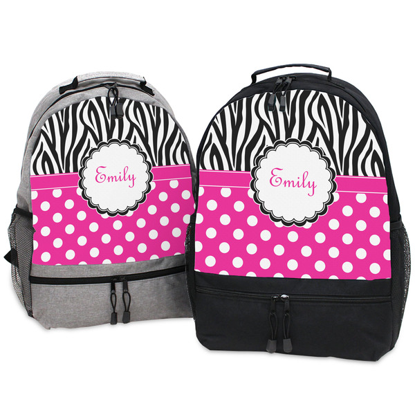 Zebra Print & Polka Dots Large Backpacks - Both
