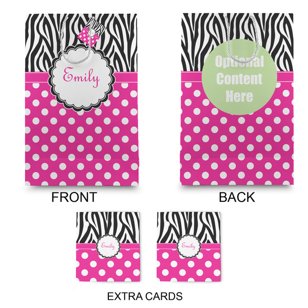 Zebra Print & Polka Dots Large Gift Bag - Approval