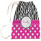Zebra Print & Polka Dots Large Laundry Bag - Front View