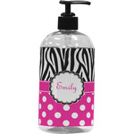 Zebra Print & Polka Dots Plastic Soap / Lotion Dispenser (Personalized)