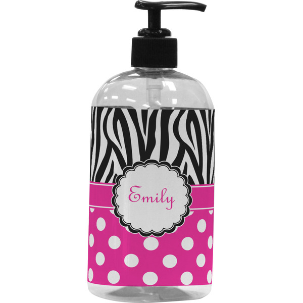 Custom Zebra Print & Polka Dots Plastic Soap / Lotion Dispenser (Personalized)
