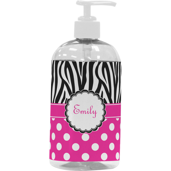 Zebra Print & Polka Dots Large Liquid Dispenser (16 oz) - White