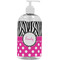 Zebra Print & Polka Dots Plastic Soap / Lotion Dispenser (16 oz - Large - White) (Personalized)