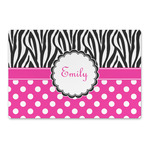 Zebra Print & Polka Dots Large Rectangle Car Magnet (Personalized)