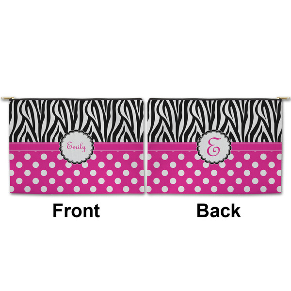 Zebra Print & Polka Dots Large Zipper Pouch Approval (Front and Back)