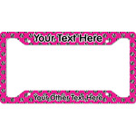 Zebra Print & Polka Dots License Plate Frame - Style A (Personalized)