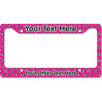 Zebra Print & Polka Dots License Plate Frame - Style B (Personalized)