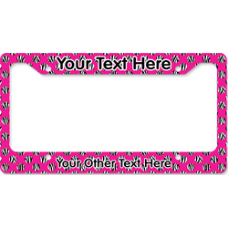 Zebra Print & Polka Dots License Plate Frame - Style B (Personalized)
