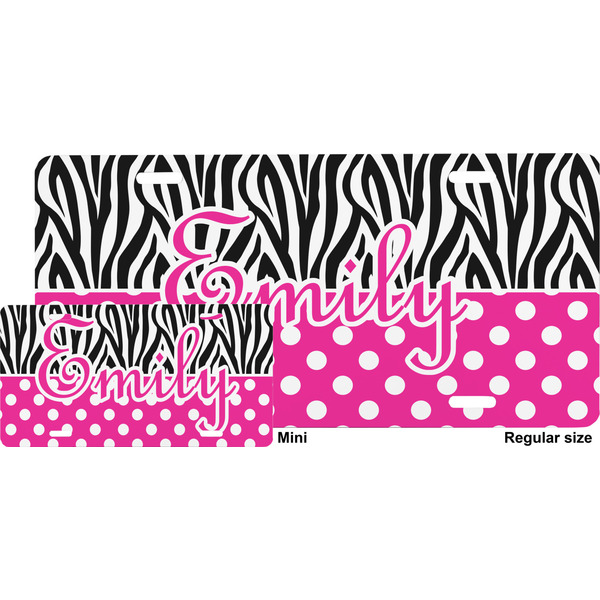 Zebra Print & Polka Dots License Plate (Sizes)