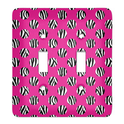 Zebra Print & Polka Dots Light Switch Cover (2 Toggle Plate)