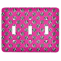 Zebra Print & Polka Dots Light Switch Cover (3 Toggle Plate)