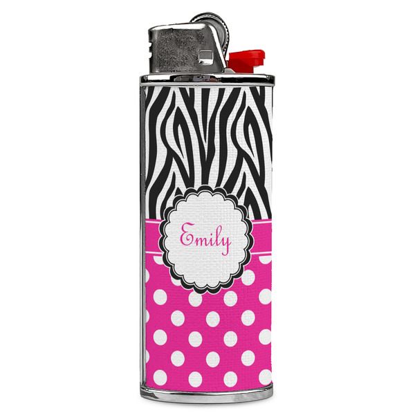 Custom Zebra Print & Polka Dots Case for BIC Lighters (Personalized)