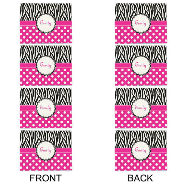 Zebra Print & Polka Dots Linen Placemat - APPROVAL Set of 4 (double sided)