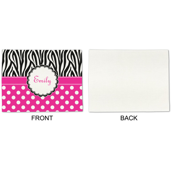 Zebra Print & Polka Dots Linen Placemat - APPROVAL Single (single sided)