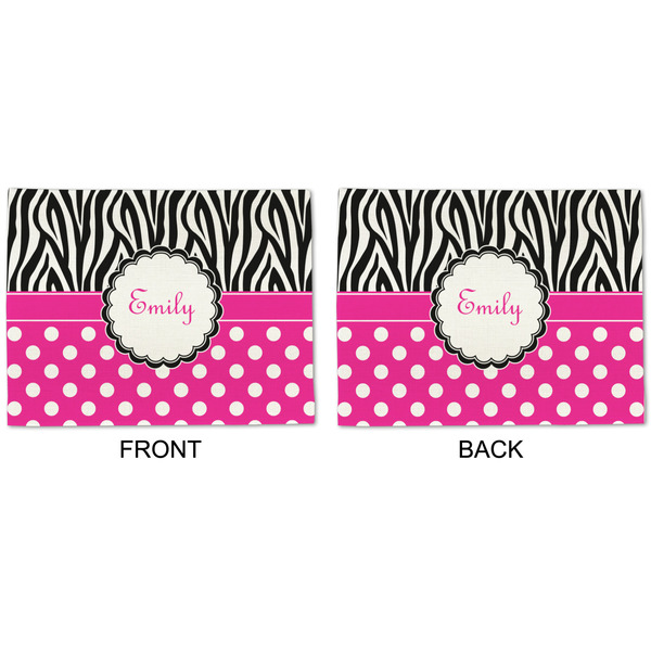 Zebra Print & Polka Dots Linen Placemat - APPROVAL (double sided)