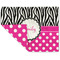 Zebra Print & Polka Dots Linen Placemat - Folded Corner (double side)