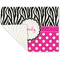 Zebra Print & Polka Dots Linen Placemat - Folded Corner (single side)