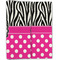 Zebra Print & Polka Dots Linen Placemat - Folded Half (double sided)
