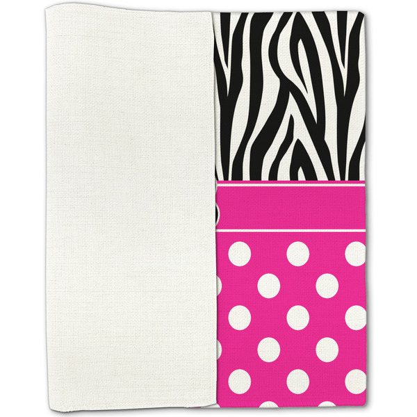 Zebra Print & Polka Dots Linen Placemat - Folded Half